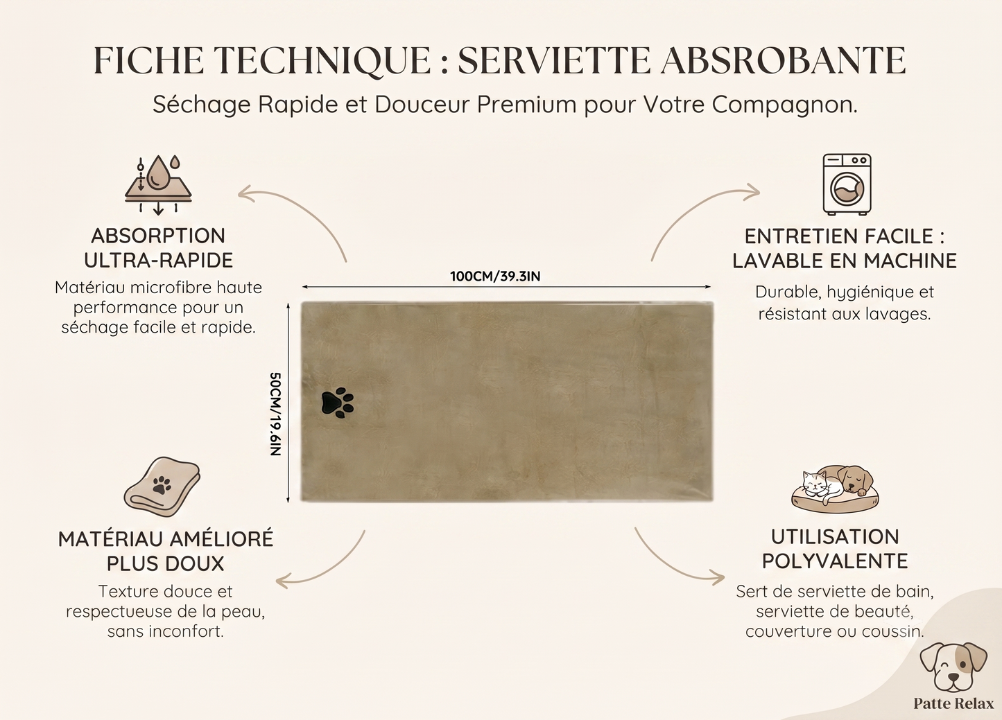 Serviette Microfibre Animaux